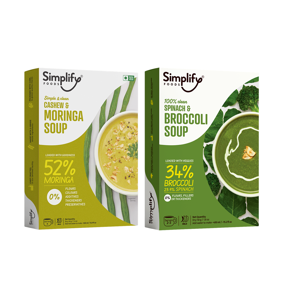Cashew & Moringa Soup + Spinach & Broccoli Soup