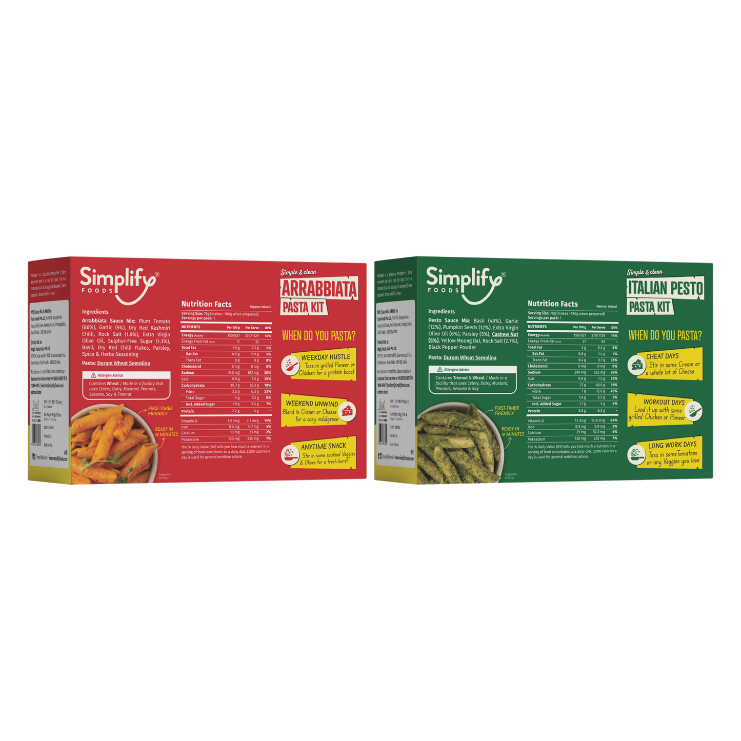 Pasta Dinner Packs | Arrabbiata & Pesto Pasta Kits