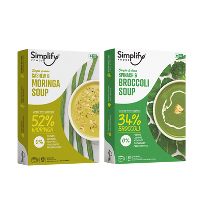 Cashew & Moringa Soup + Spinach & Broccoli Soup