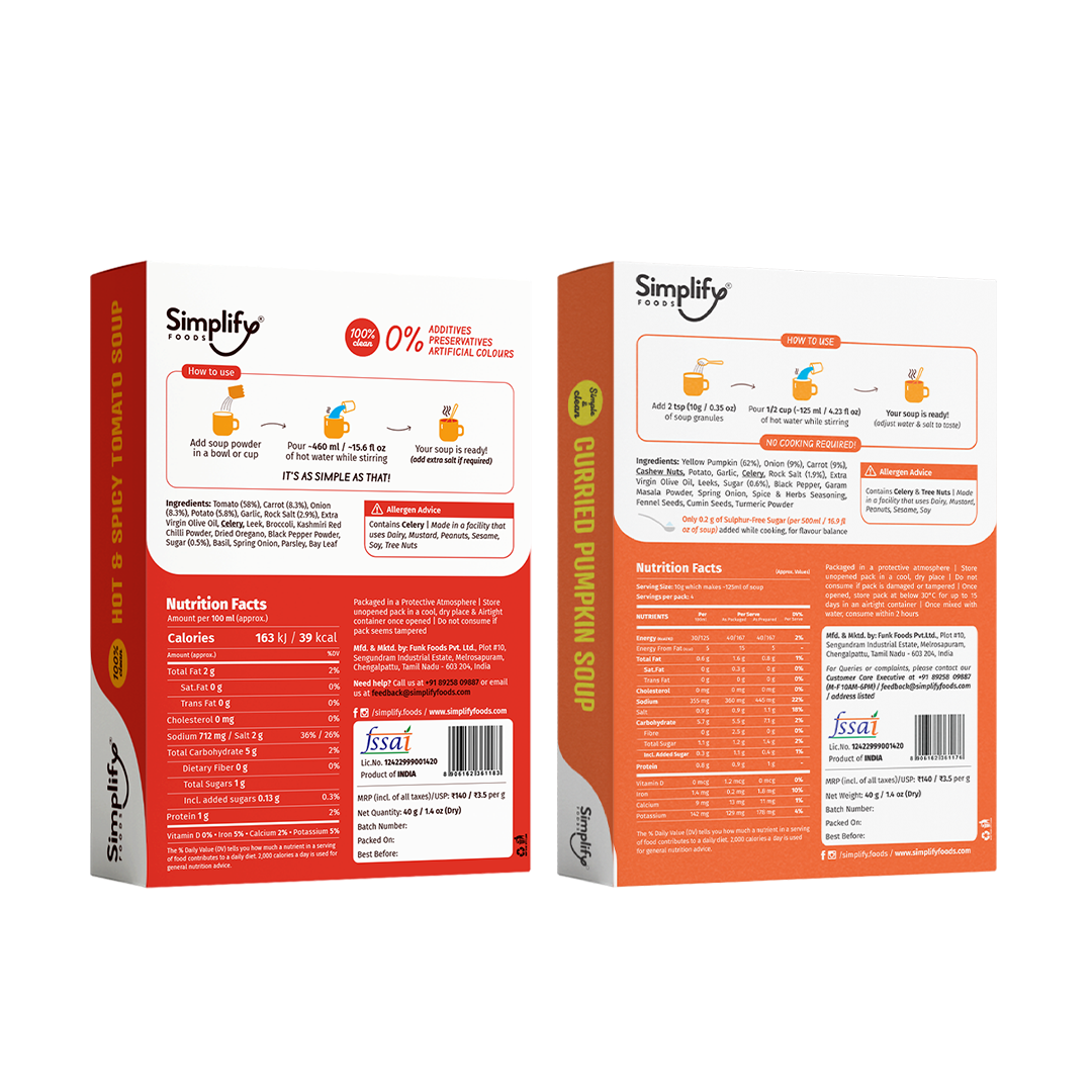 Hot & Spicy Tomato Soup + Curried Pumpkin Soup | 25% OFF