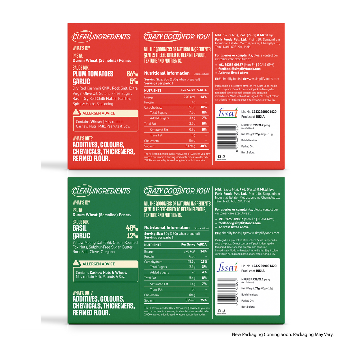 Pasta Dinner Packs | Arrabbiata & Pesto Pasta Kits