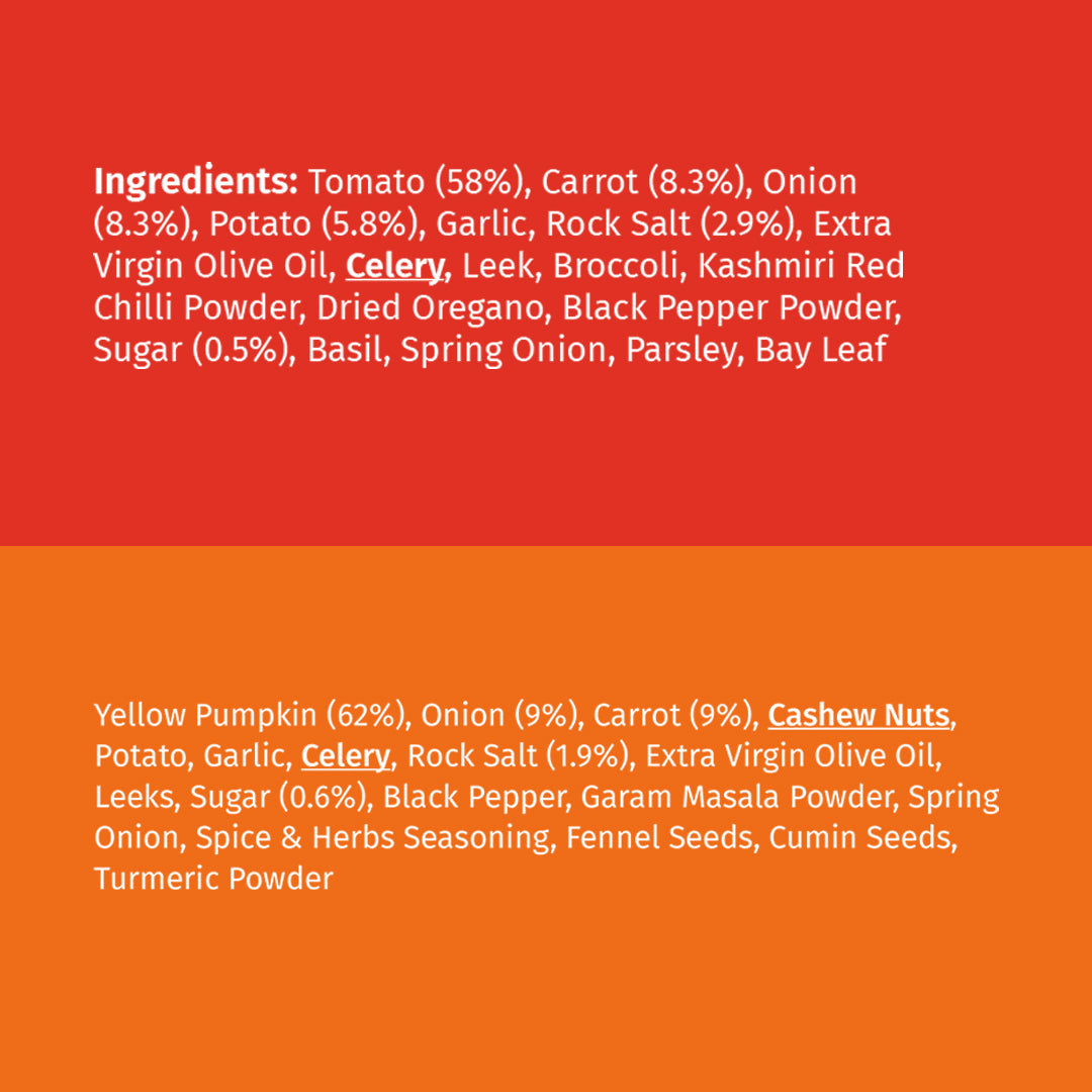 Hot & Spicy Tomato Soup + Curried Pumpkin Soup | 25% OFF