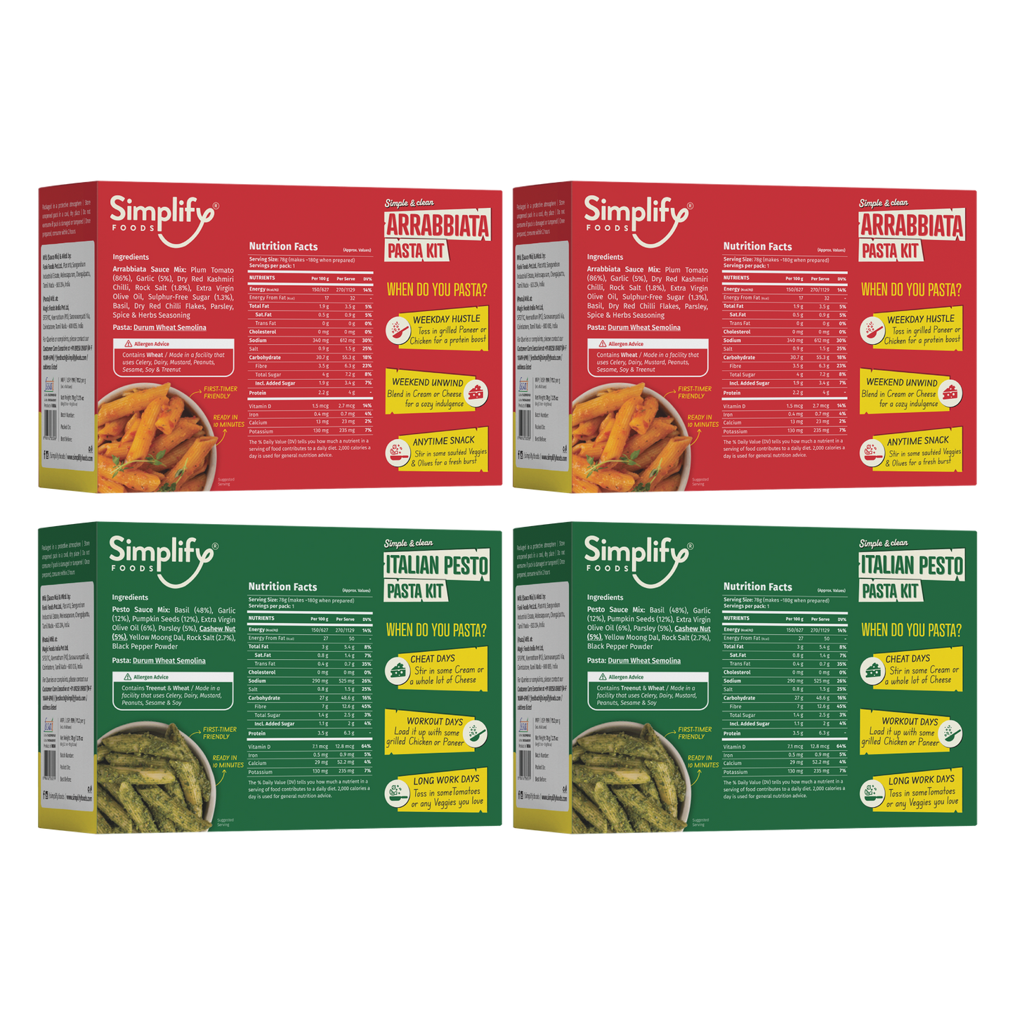 Pasta Lovers Pack (4 Meal Packs)