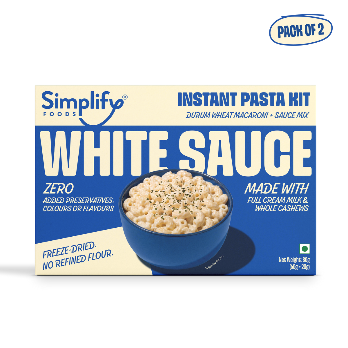 White Sauce | Instant Pasta Kit (2 Meal Packs)